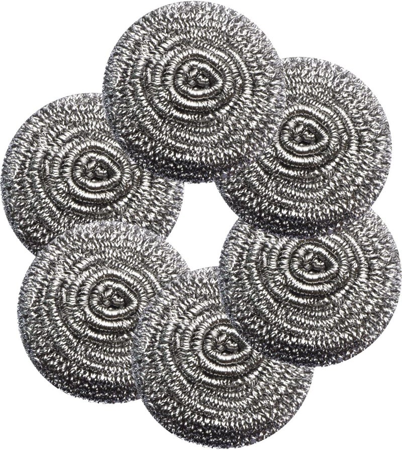 Docduet 6Pcs Steel Wool Scrubbers - Flexible Scrubber Pads for Cleaning Dishes, Pots, Pans, Grills and Sinks - Image 1